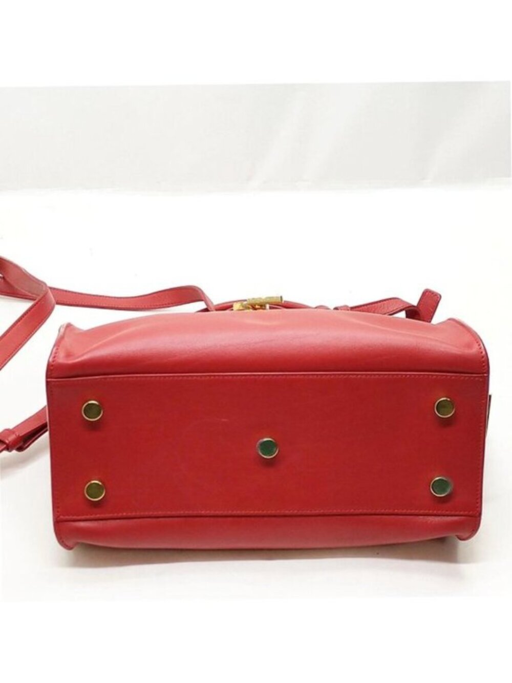 Authentic Saint Laurent Cabas ChYc Red Leather Satchel Crossbody Bag - Picture 6 of 16